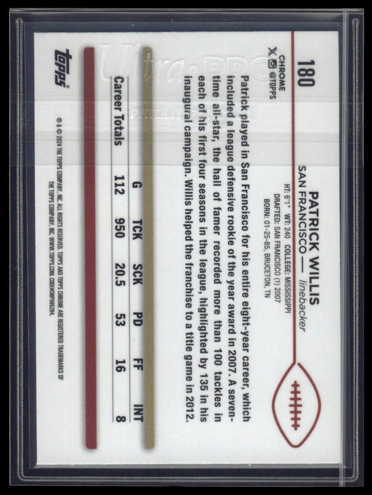 2024 Topps Chrome #180 Patrick Willis Purple Refractor #/275