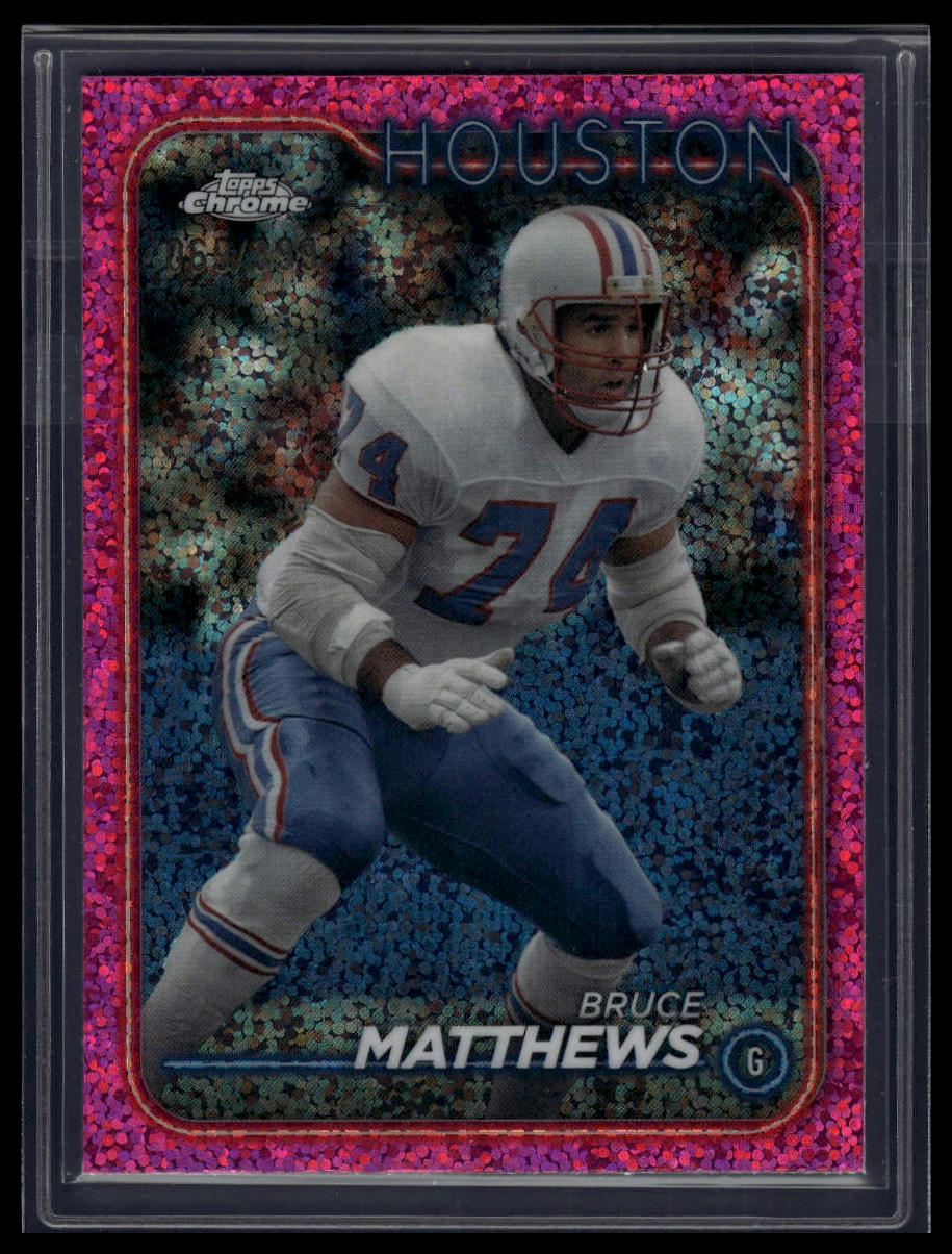 2024 Topps Chrome #190 Bruce Matthews Magenta Speckle Refractor #/399