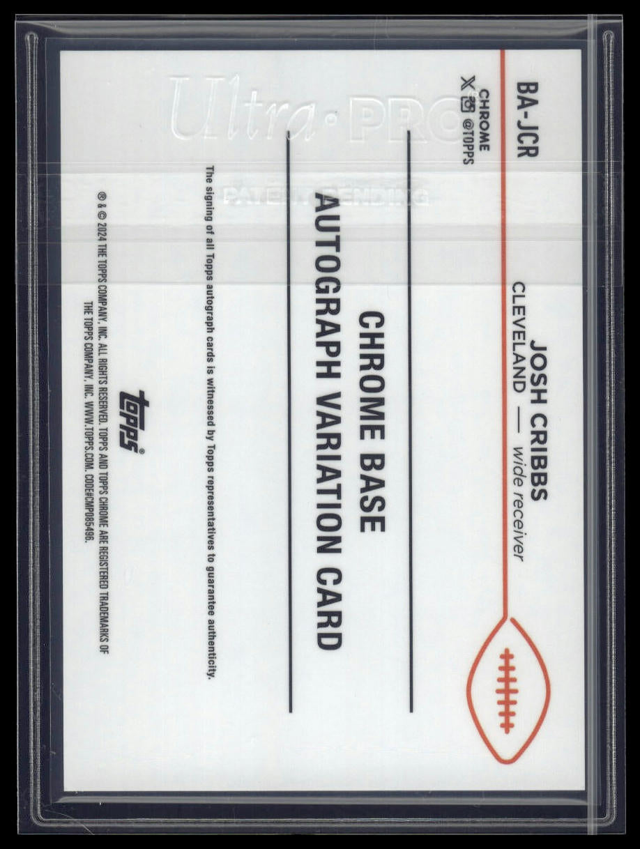 2024 Topps Chrome #BA-JCR Josh Cribbs Autographs Aqua Refractor #/199