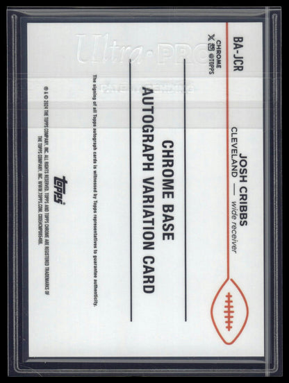 2024 Topps Chrome #BA-JCR Josh Cribbs Autographs Aqua Refractor #/199