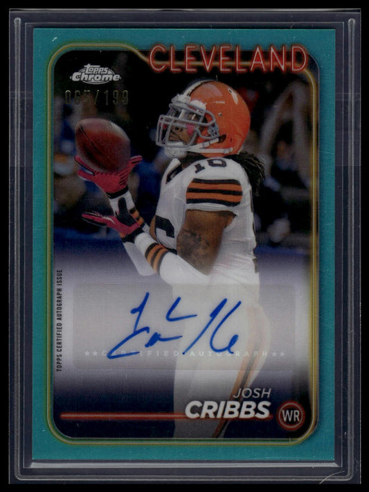 2024 Topps Chrome #BA-JCR Josh Cribbs Autographs Aqua Refractor #/199