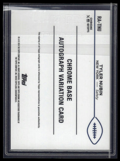 2024 Topps Chrome #RA-TNU Tyler Nubin Rookie Autographs