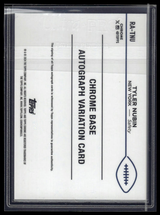 2024 Topps Chrome #RA-TNU Tyler Nubin Rookie Autographs