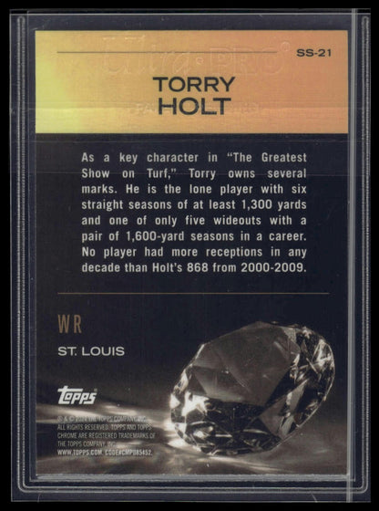2024 Topps Chrome #SS-21 Torry Holt Sunday Swag Yellow Refractor #/75
