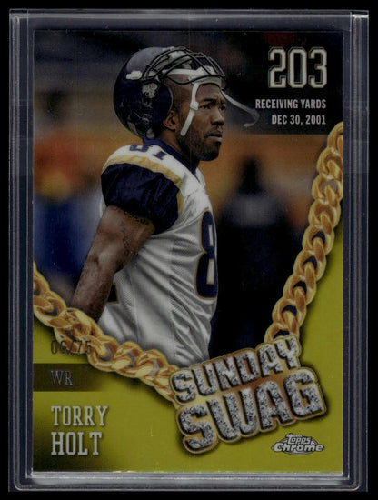 2024 Topps Chrome #SS-21 Torry Holt Sunday Swag Yellow Refractor #/75