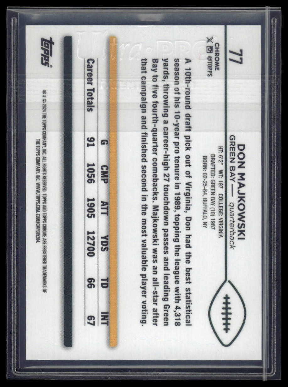2024 Topps Chrome #77 Don Majkowski White Refractor #/15