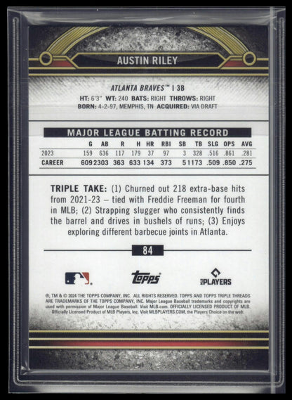 2024 Topps Triple Threads #84 Austin Riley Tourmaline #/125