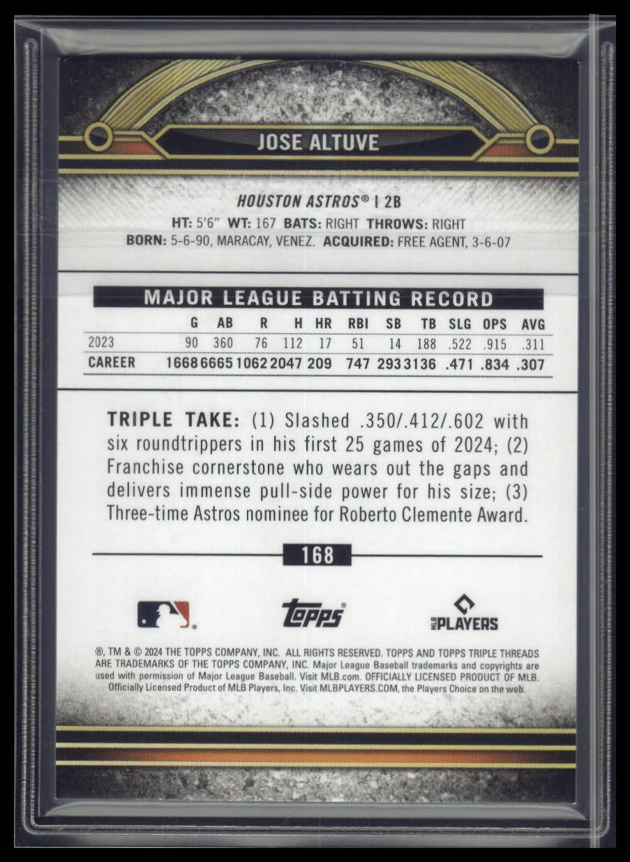 2024 Topps Triple Threads #168 Jose Altuve Tourmaline #/125