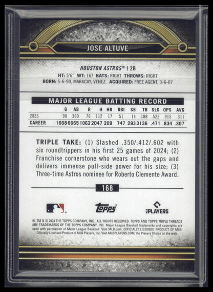 2024 Topps Triple Threads #168 Jose Altuve Tourmaline #/125