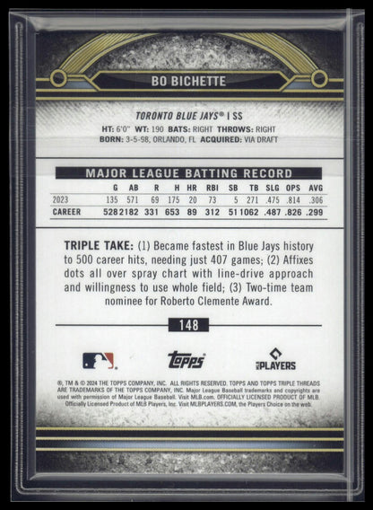 2024 Topps Triple Threads #148 Bo Bichette