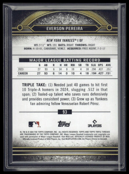 2024 Topps Triple Threads #93 Everson Pereira Tourmaline #/125