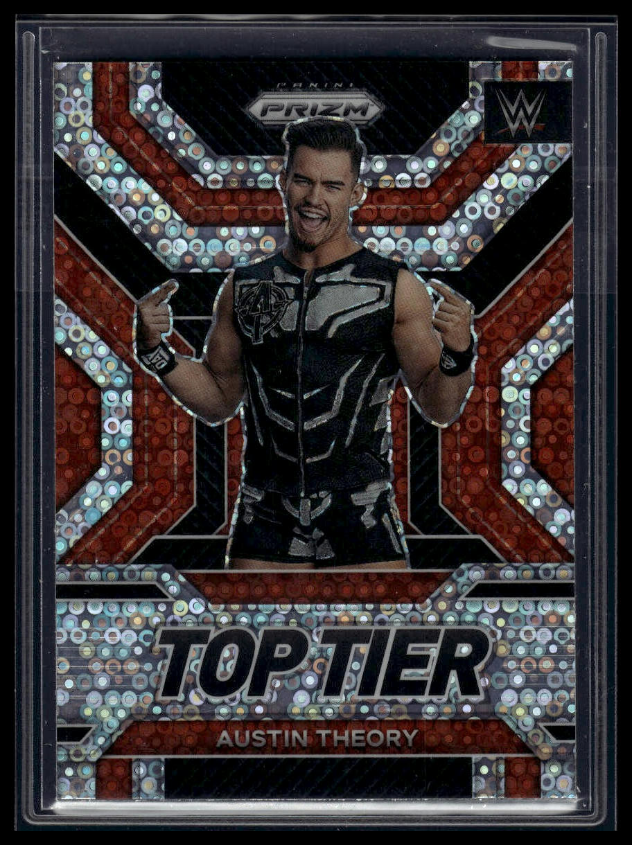 2023 Panini Prizm WWE #4 Austin Theory Top Tier Prizms Under Card