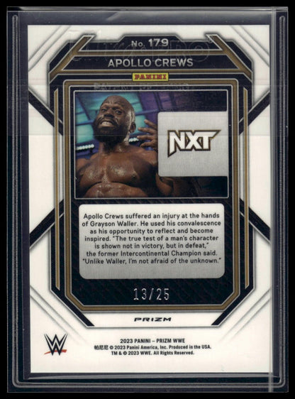 2023 Panini Prizm WWE #179 Apollo Crews Under Card Blue #/25
