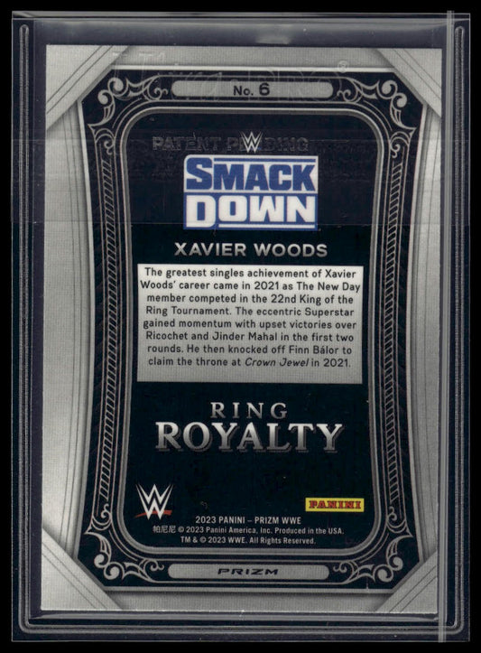 2023 Panini Prizm WWE #6 Xavier Woods Ring Royalty Prizms Under Card