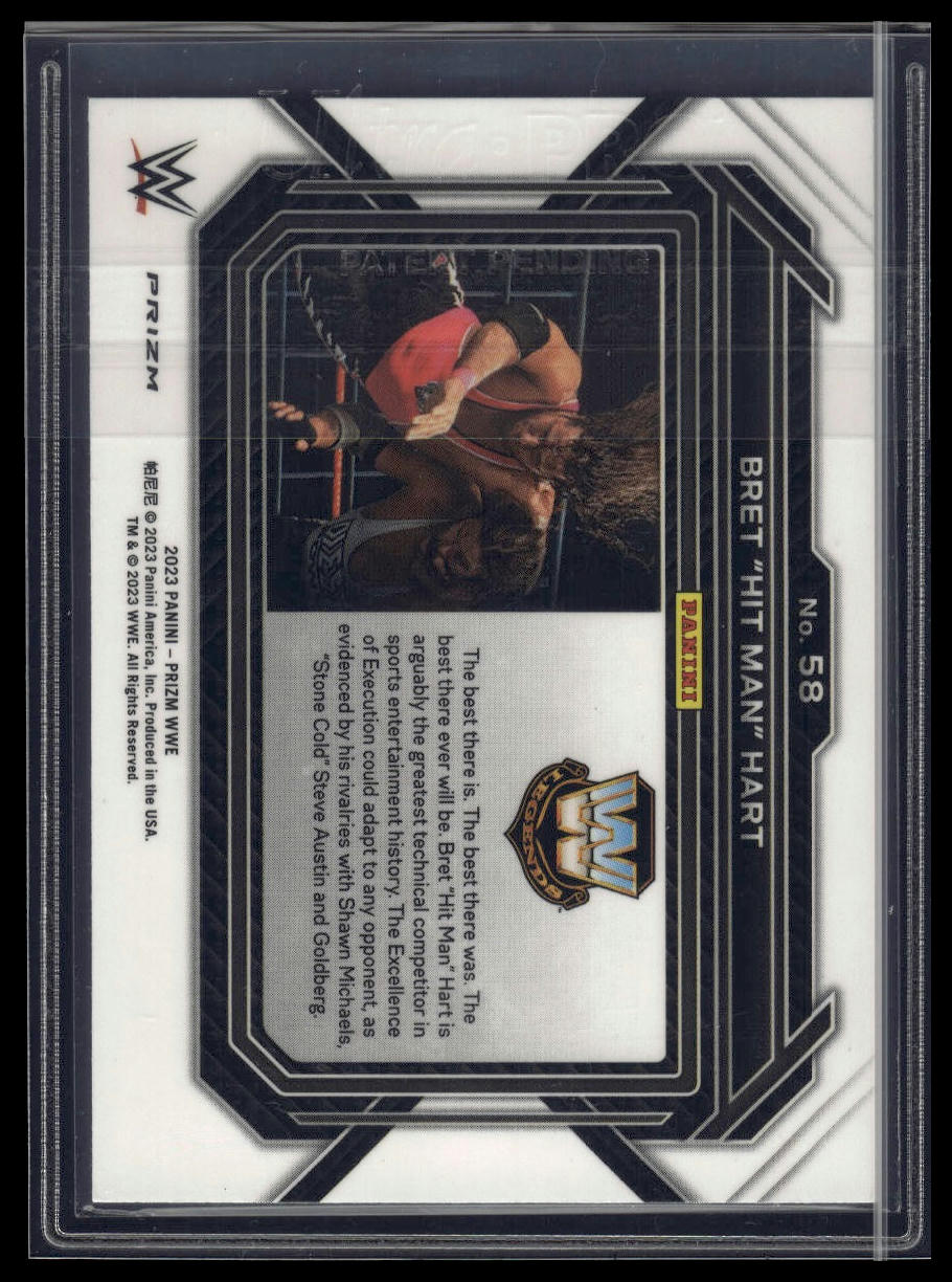 2023 Panini Prizm WWE #58 Bret "Hit Man" Hart Ruby Wave