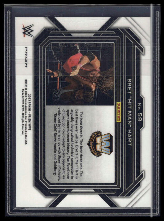 2023 Panini Prizm WWE #58 Bret "Hit Man" Hart Ruby Wave