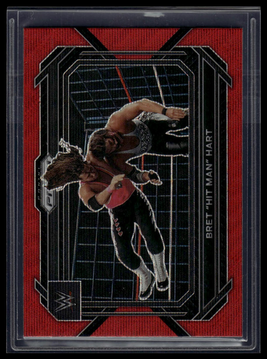 2023 Panini Prizm WWE #58 Bret "Hit Man" Hart Ruby Wave