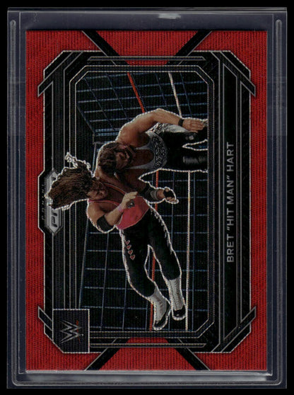 2023 Panini Prizm WWE #58 Bret "Hit Man" Hart Ruby Wave