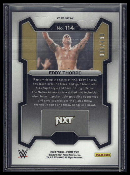 2024 Panini Prizm WWE #114 Eddy Thorpe Pulsar Prizms #/499