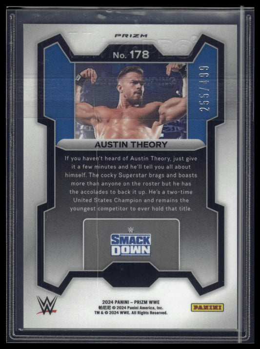 2024 Panini Prizm WWE #178 Austin Theory Pulsar Prizms #/499