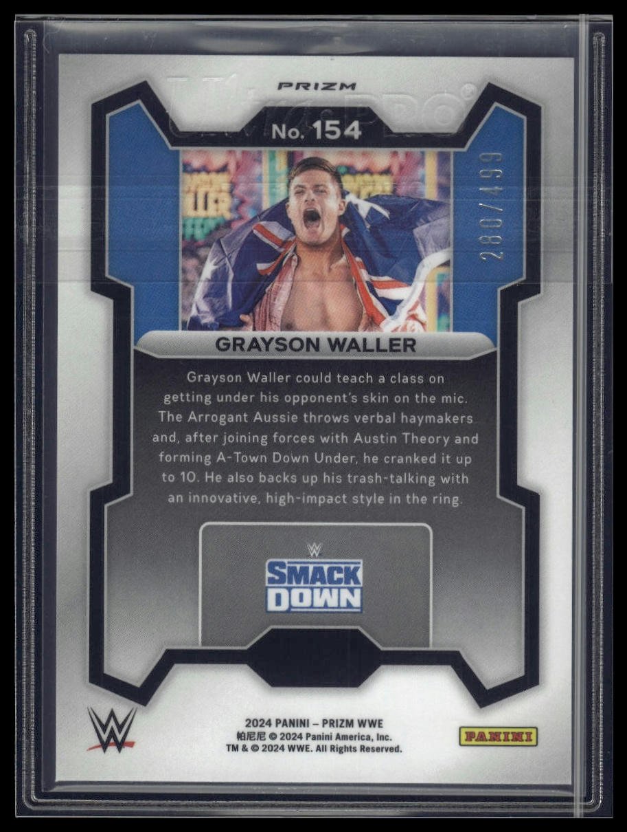 2024 Panini Prizm WWE #154 Grayson Waller Pulsar Prizms #/499