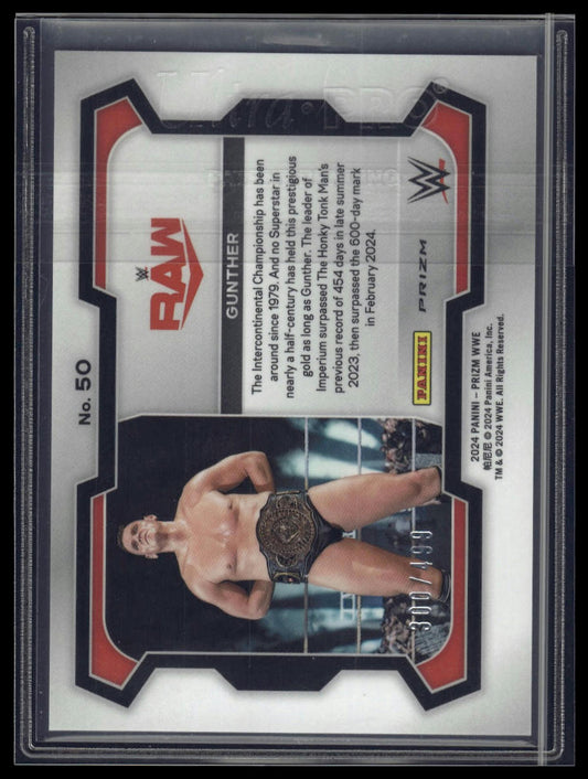 2024 Panini Prizm WWE #50 Gunther Pulsar Prizms #/499