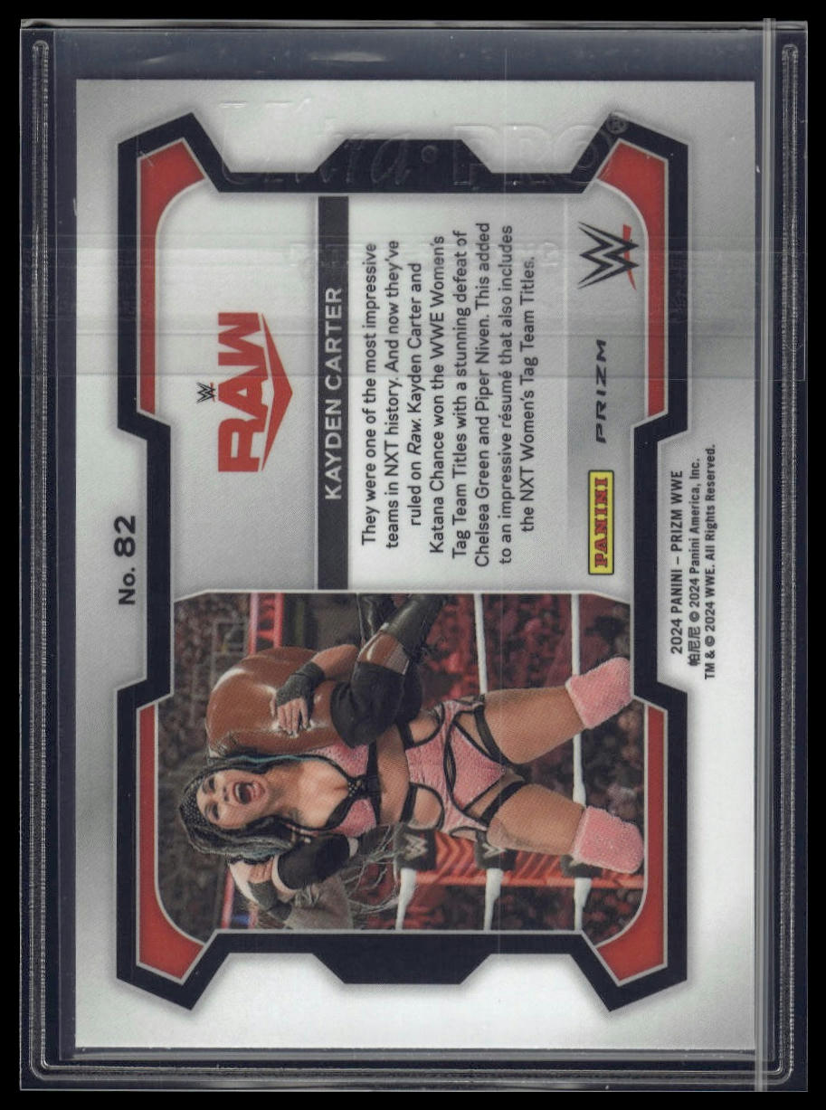 2024 Panini Prizm WWE #82 Kayden Carter Ruby Wave Prizms