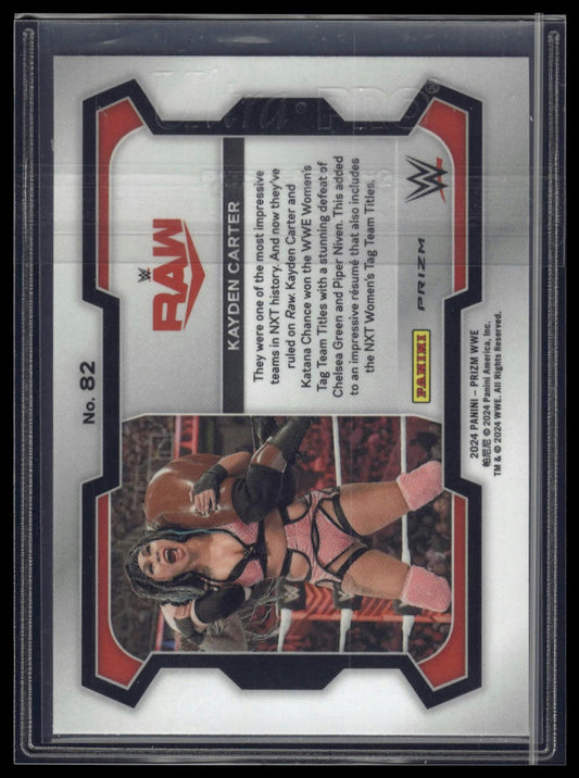 2024 Panini Prizm WWE #82 Kayden Carter Ruby Wave Prizms