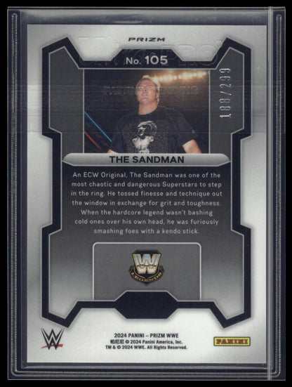 2024 Panini Prizm WWE #105 The Sandman Red Prizms #/299