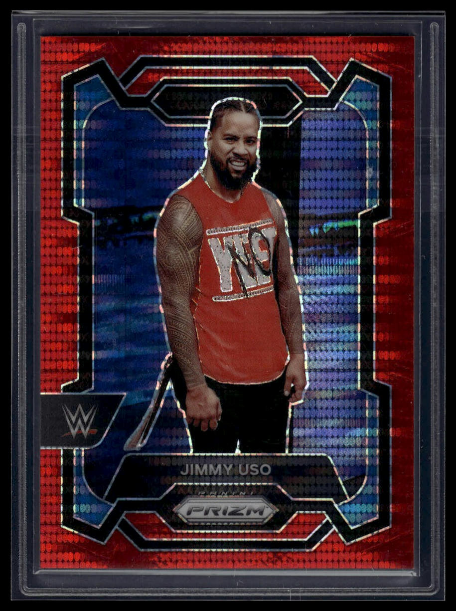 2024 Panini Prizm WWE #136 Jimmy Uso Red Pulsar Prizms #/399