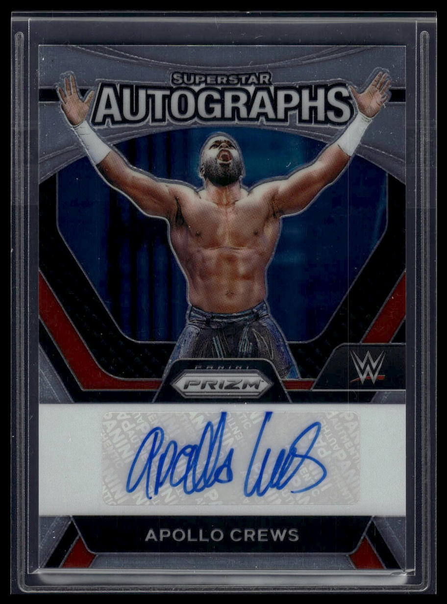 2024 Panini Prizm WWE #SA-ACR Apollo Crews Superstar Autographs Under Card