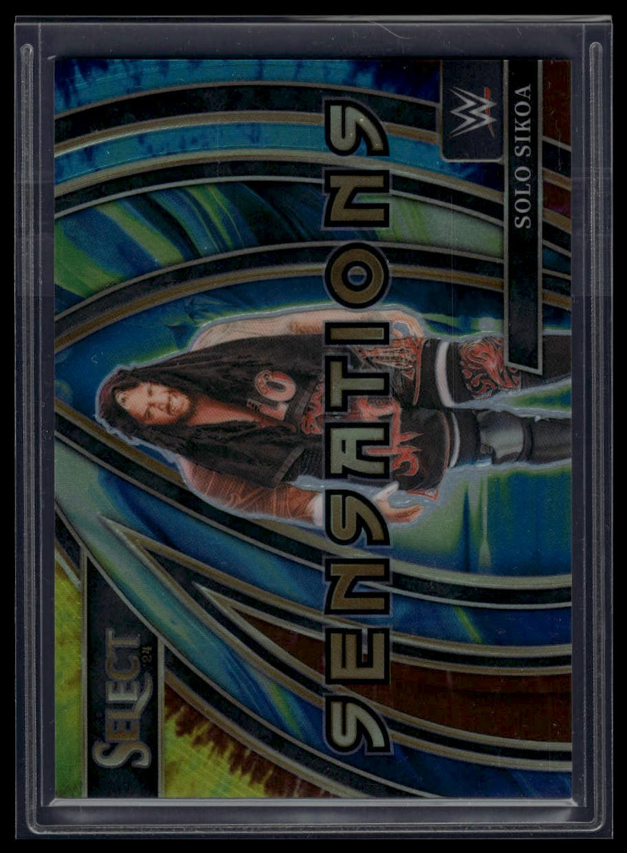2024 Panini Select WWE #12 Solo Sikoa Sensations Tie Dye Prizms #/25