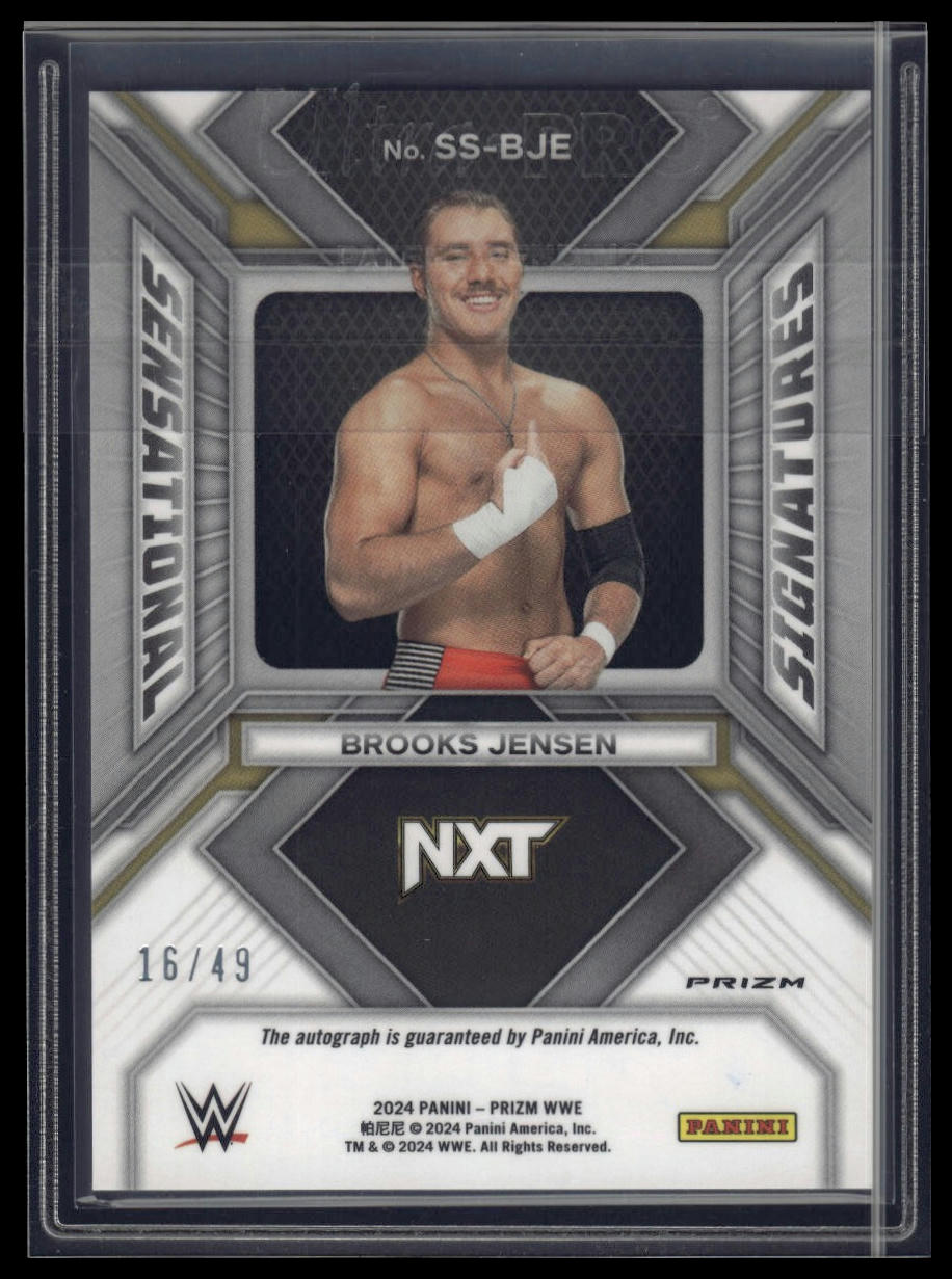 2024 Panini Prizm WWE #SS-BJE Brooks Jensen Sensational Signatures Blue /49