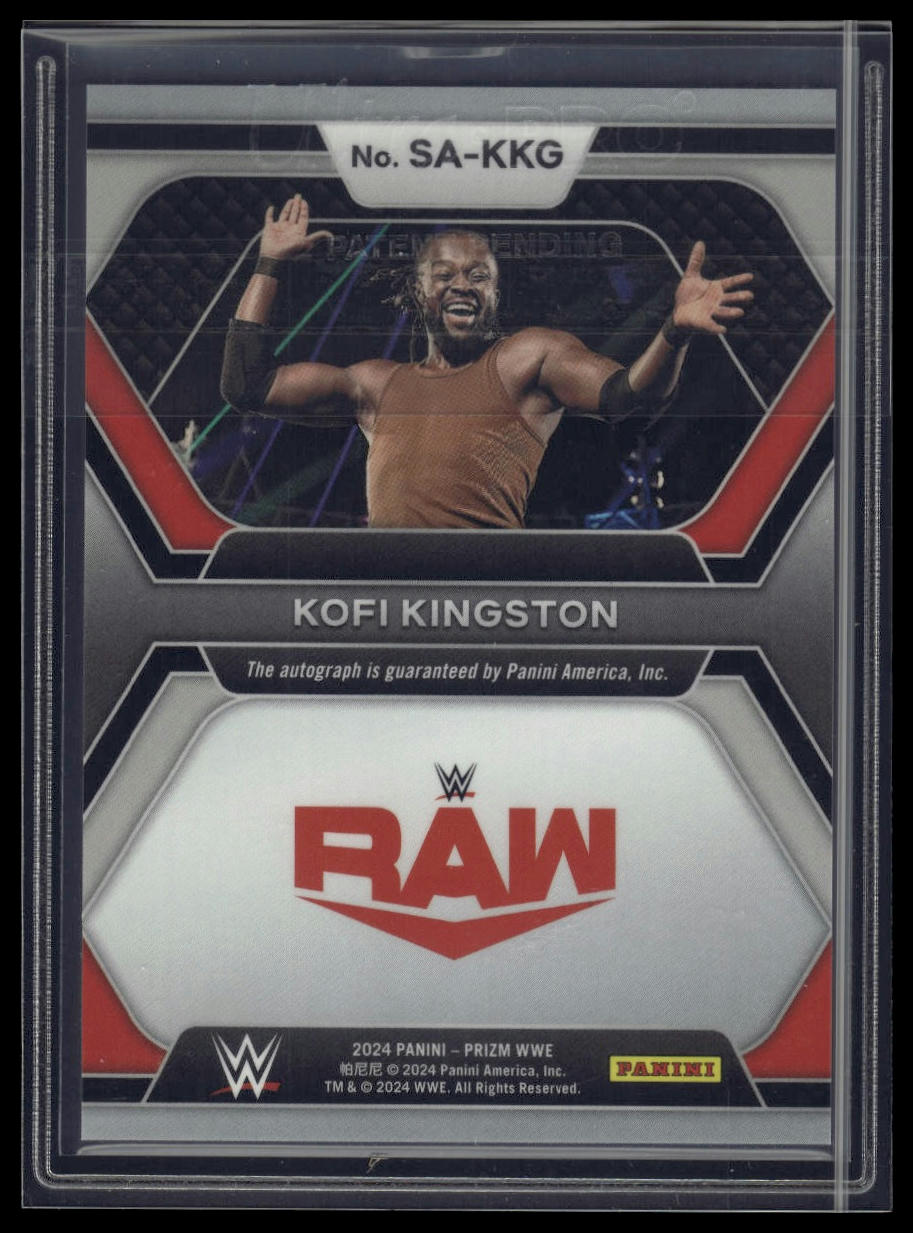 2024 Panini Prizm WWE #SA-KKG Kofi Kingston Superstar Autographs Green