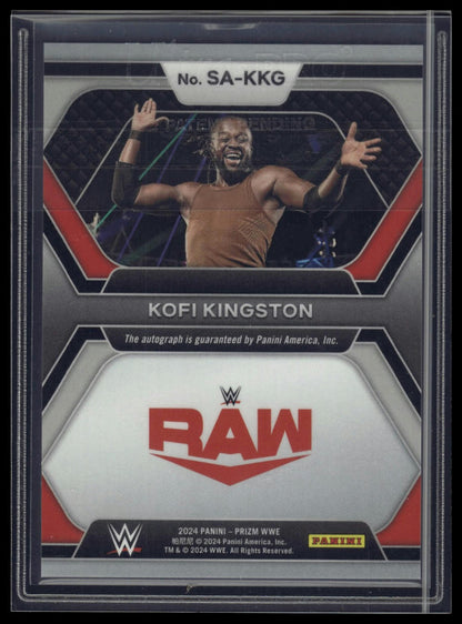 2024 Panini Prizm WWE #SA-KKG Kofi Kingston Superstar Autographs Green