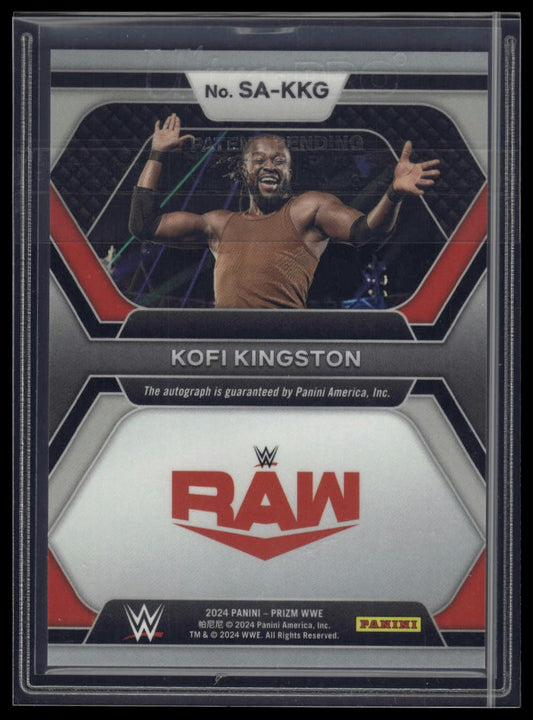 2024 Panini Prizm WWE #SA-KKG Kofi Kingston Superstar Autographs Green