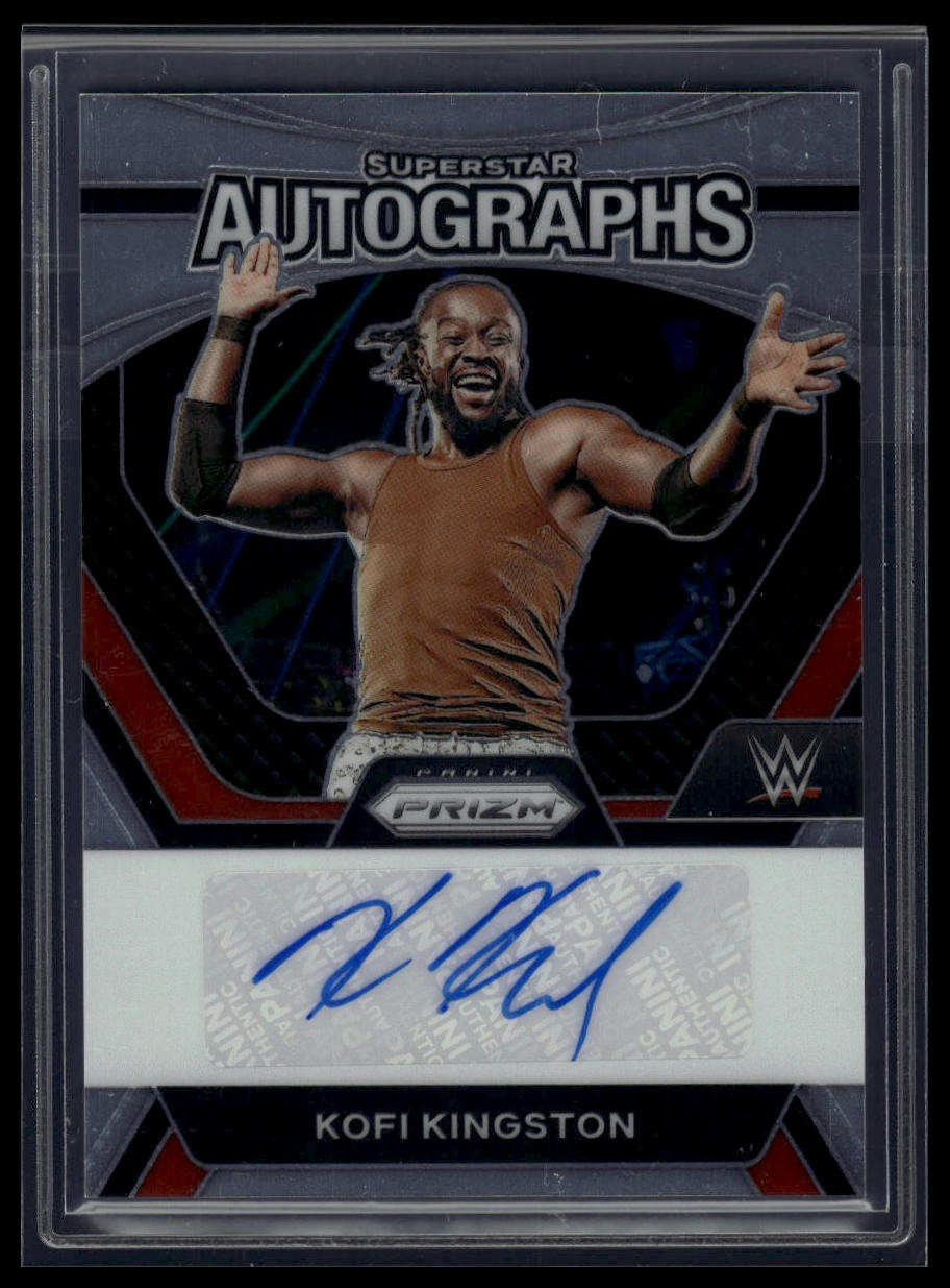 2024 Panini Prizm WWE #SA-KKG Kofi Kingston Superstar Autographs Green
