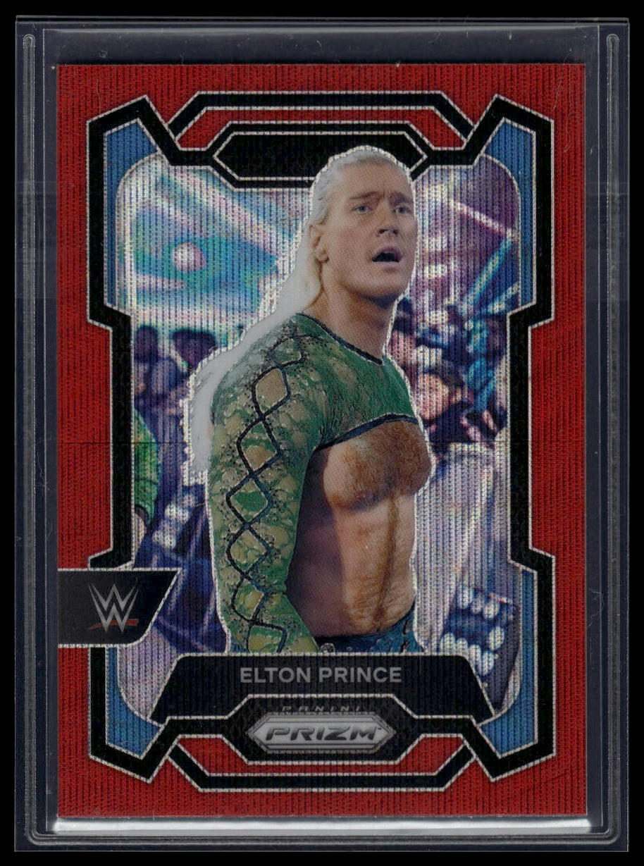 2024 Panini Prizm WWE #124 Elton Prince Ruby Wave Prizms