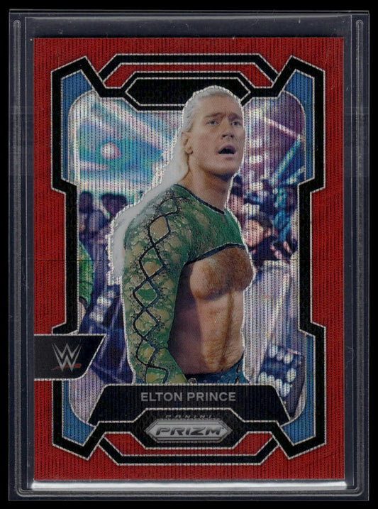 2024 Panini Prizm WWE #124 Elton Prince Ruby Wave Prizms
