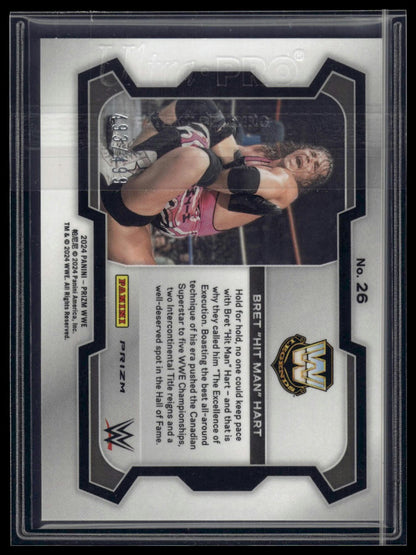 2024 Panini Prizm WWE #26 Bret "Hit Man" Hart Pulsar Prizms #/499