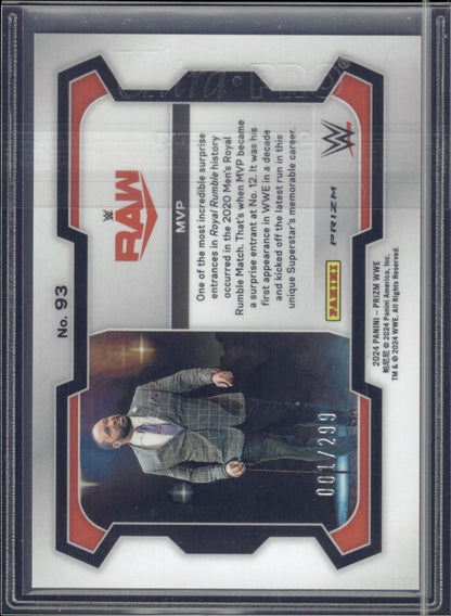 2024 Panini Prizm WWE #93 MVP Red Prizms #/299