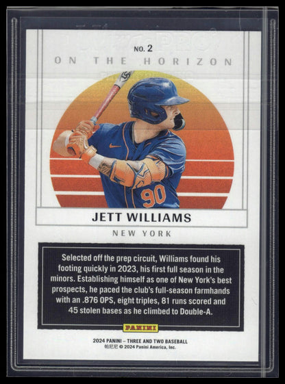 2024 Panini Three and Two #2 Jett Williams On the Horizon Three and Two #/32