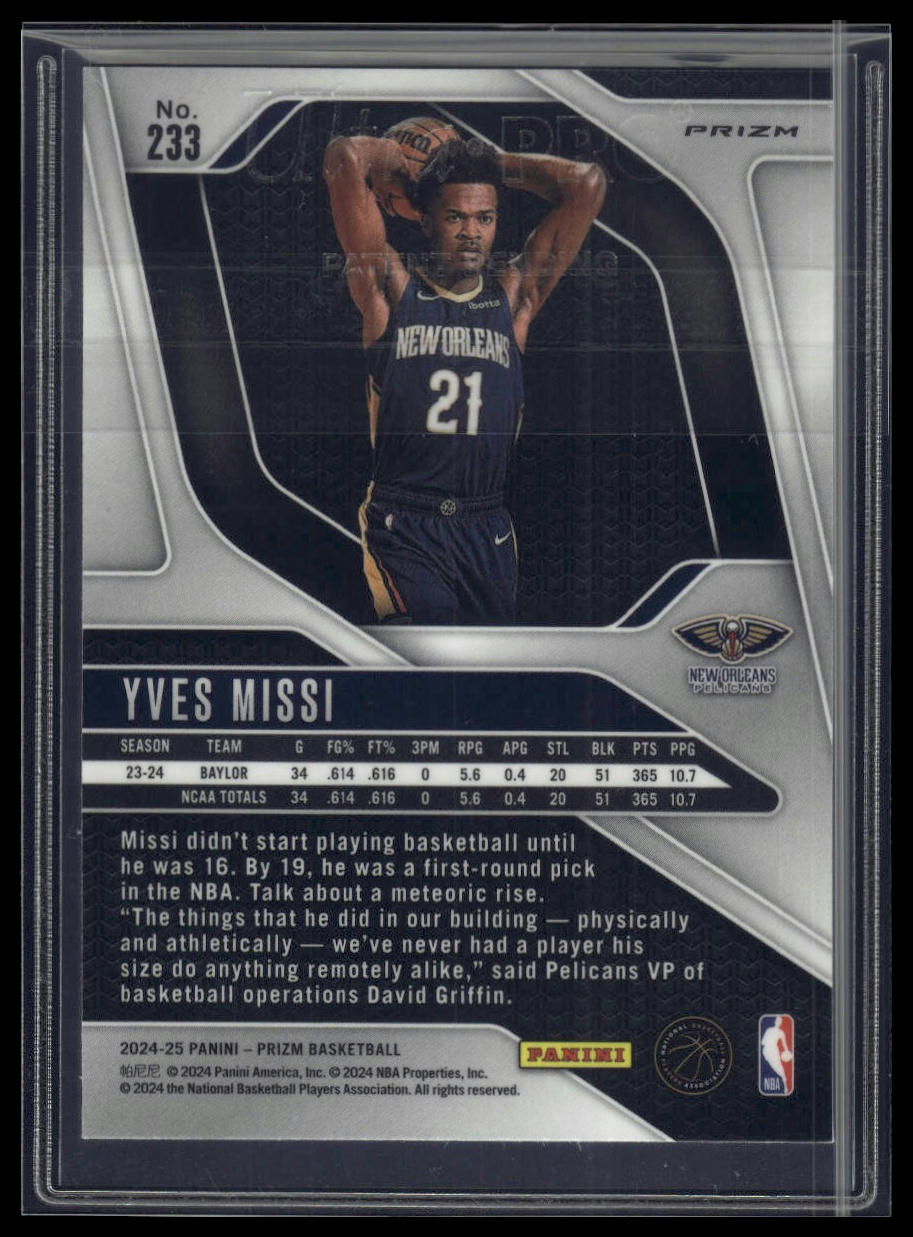 2024-25 Panini Prizm #233 Yves Missi Prizms Green Ice