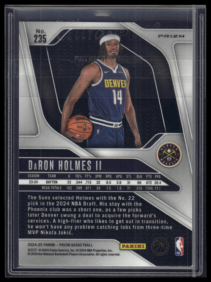 2024-25 Panini Prizm #235 DaRon Holmes II Prizms Green Ice
