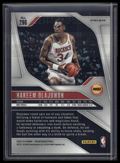 2024-25 Panini Prizm #296 Hakeem Olajuwon Prizms Green Ice
