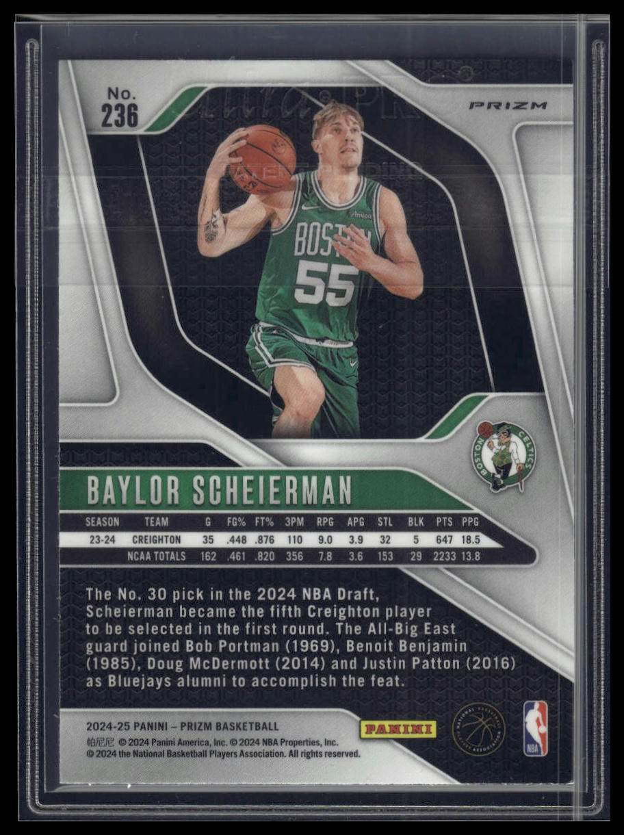 2024-25 Panini Prizm #236 Baylor Scheierman Prizms Silver