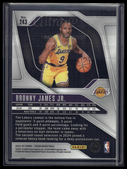 2024-25 Panini Prizm Deca #48 Bronny James Jr. Silver