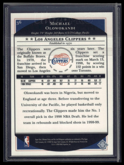 1999-00 Upper Deck Ultimate Victory #36 Michael Olowokandi