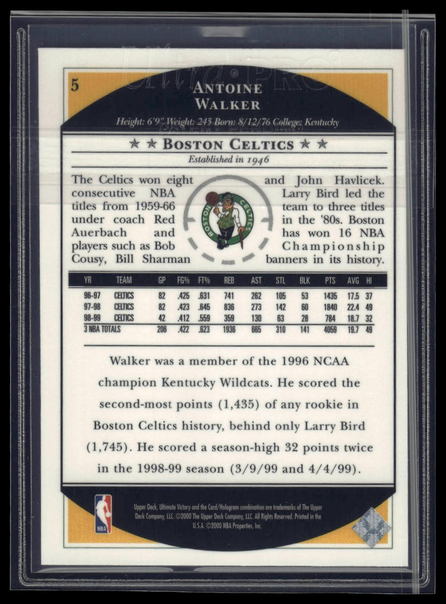 1999-00 Upper Deck Ultimate Victory #5 Antoine Walker