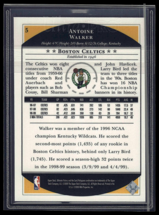 1999-00 Upper Deck Ultimate Victory #5 Antoine Walker